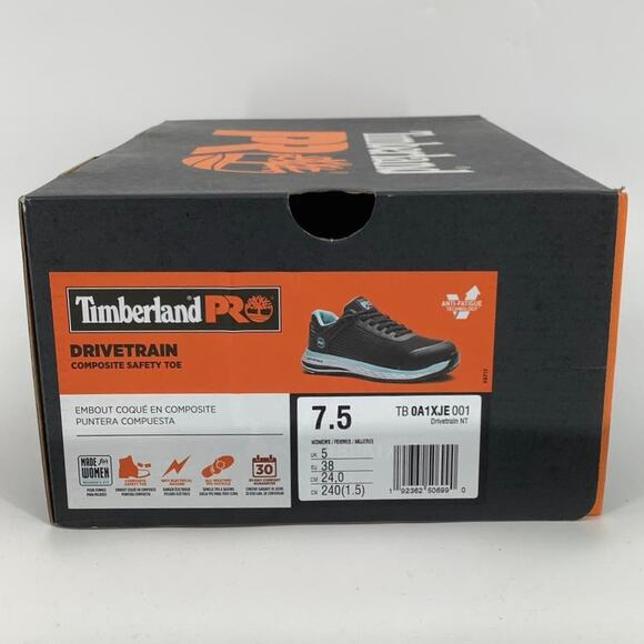 Timberland PRO Size 7.5 Black/Blue Drivetrain Work Sneaker Composite Toe G23-3 - Picture 9 of 9